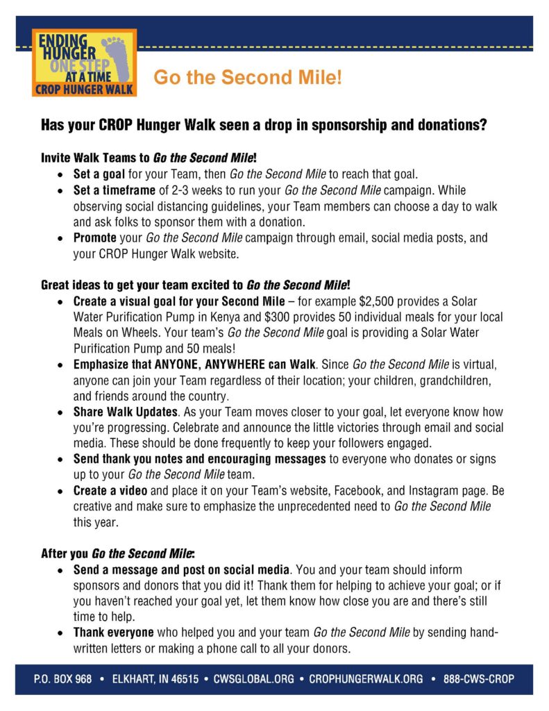 Gothesecondmile Crop Hunger Walk Resources